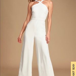 Lulu’s Ally White Embroidered Jumpsuit